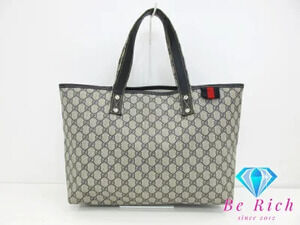 Gucci GG Plus Tote Bag Beige Navy Supreme Leather Shoulder bag Blue